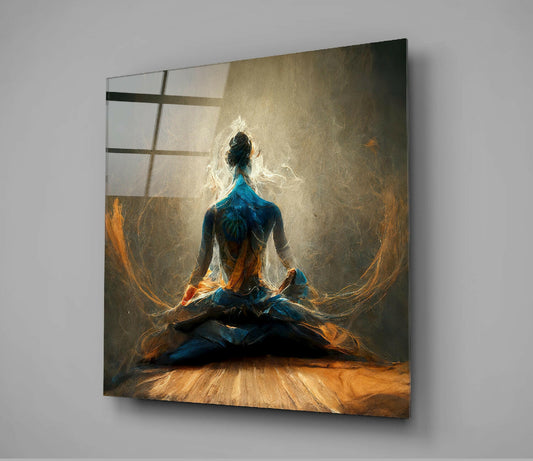 Meditation Glass Wall Art || Designer Collection