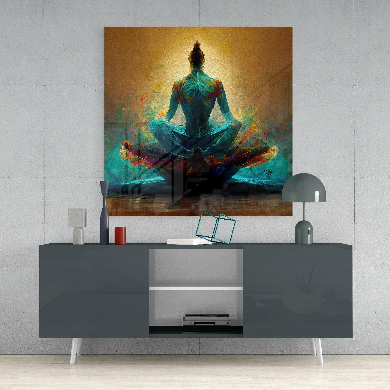 Meditation Glass Wall Art || Designer Collection