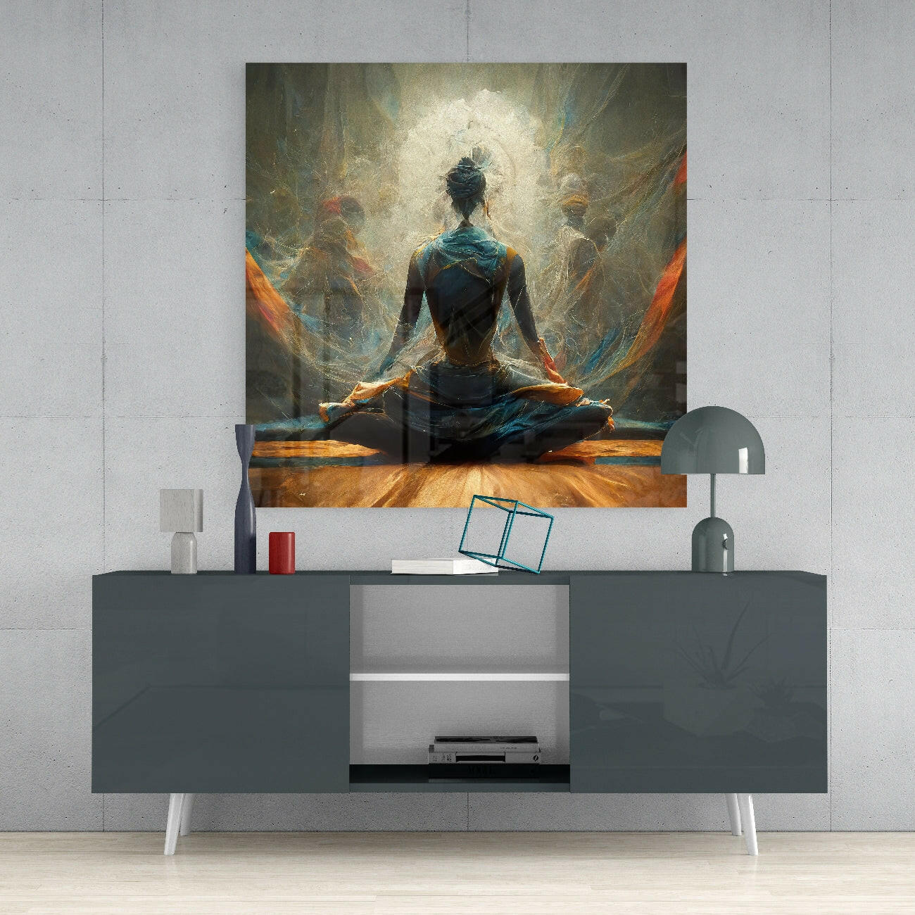 Meditation Glass Wall Art || Designer Collection