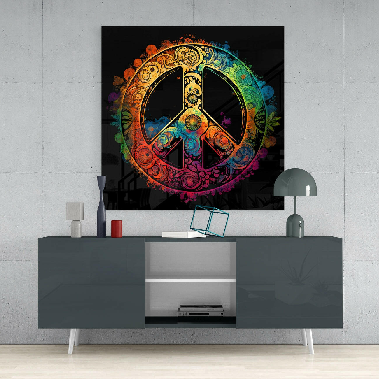 Peace Glass Wall Art || Designer Collection