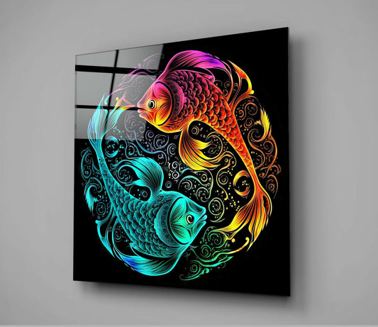 Ying and Yang Glass Wall Art || Designer Collection