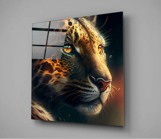 Leopard Glass Wall Art || Designer Collection