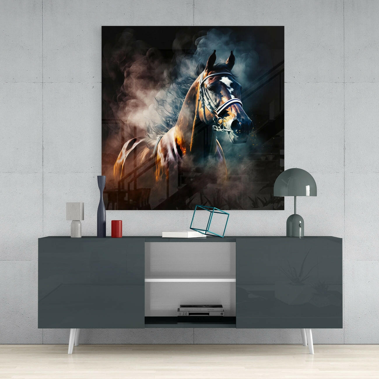 Horse Glass Wall Art || Designers Collection