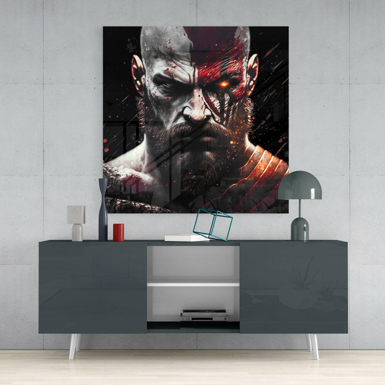 Kratos Glass Wall Art || Designer Collection