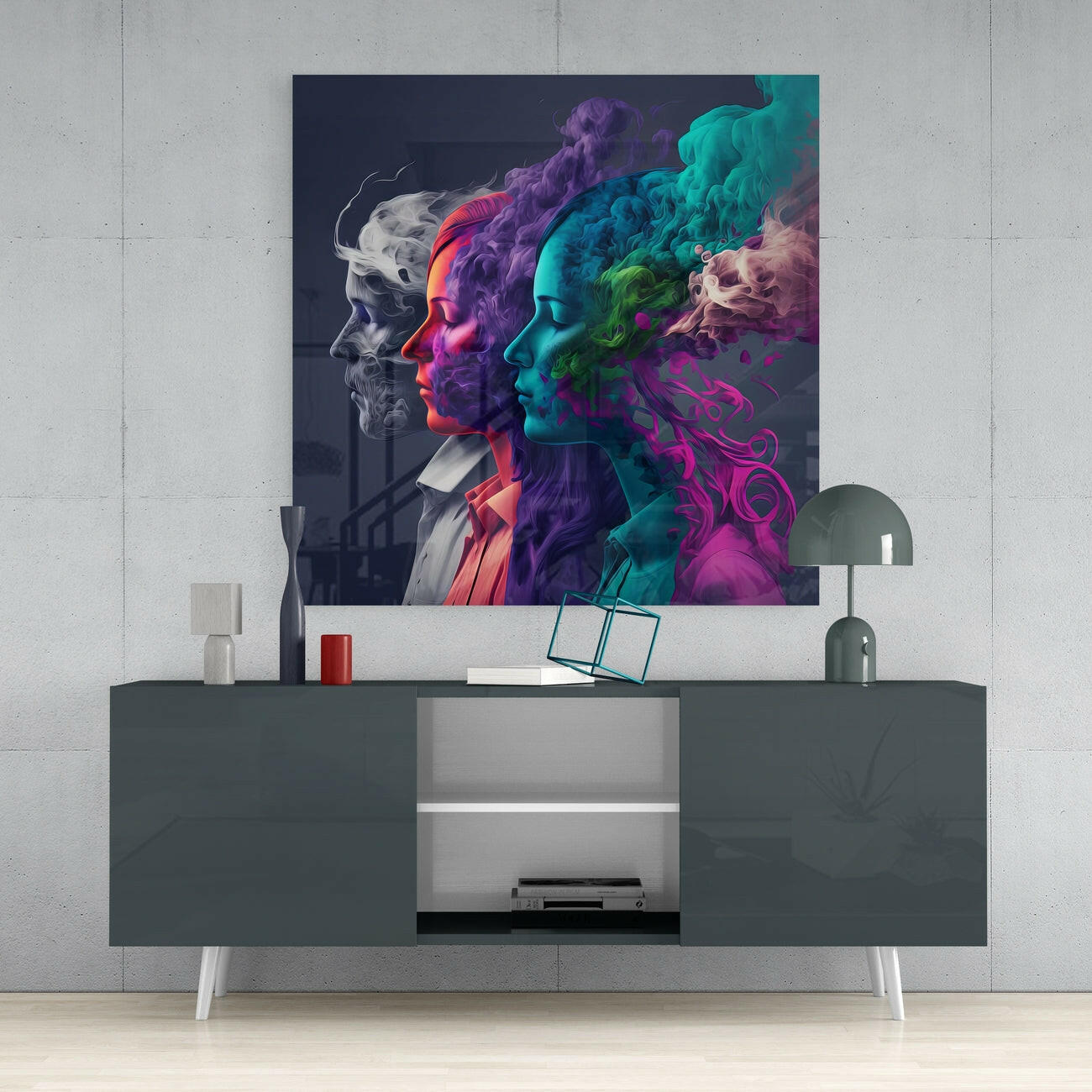 Smoked Thoughts Glass Wall Art || Designer Collection