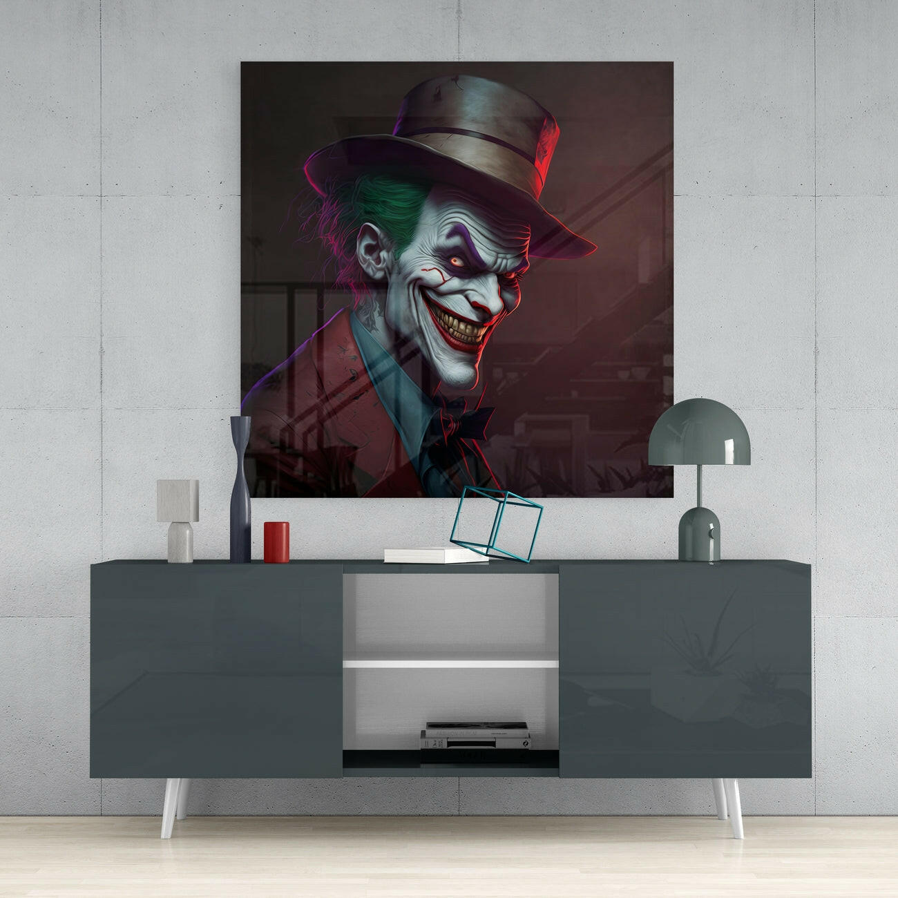 Joker Glass Wall Art || Designer Collection