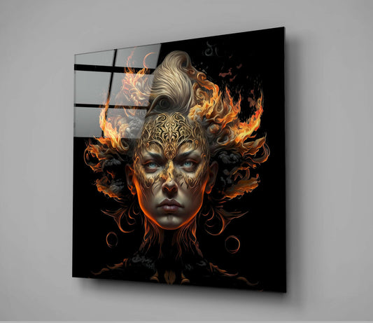 The Wrath of the Woman Glass Wall Art || Designer Collection