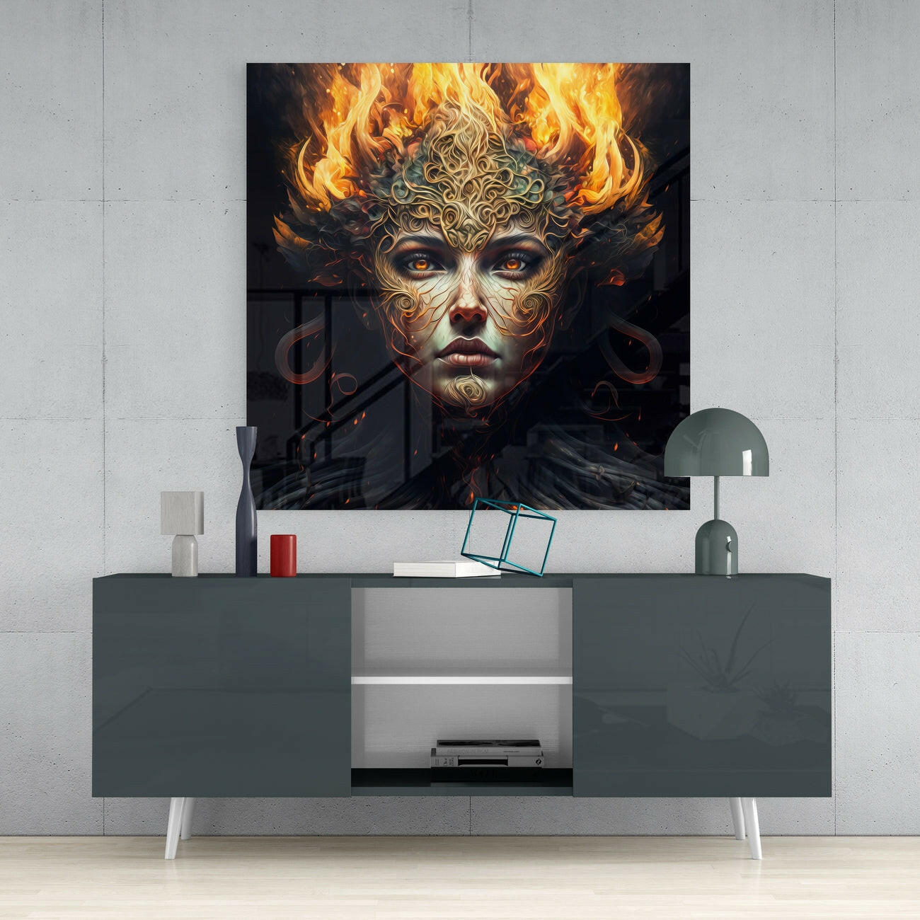 The Wrath of the Woman Glass Wall Art || Designer Collection
