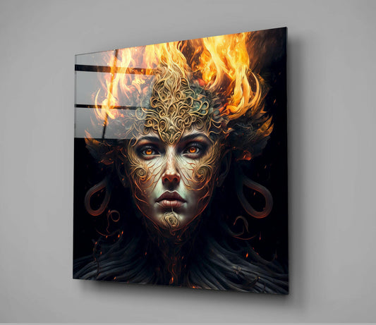The Wrath of the Woman Glass Wall Art || Designer Collection