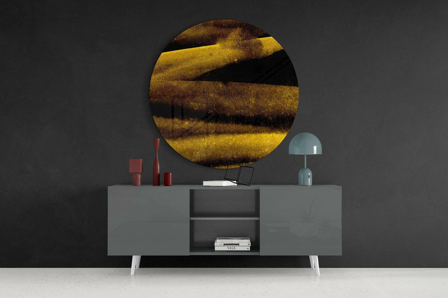 Yellow Abstract Glass Wall Art