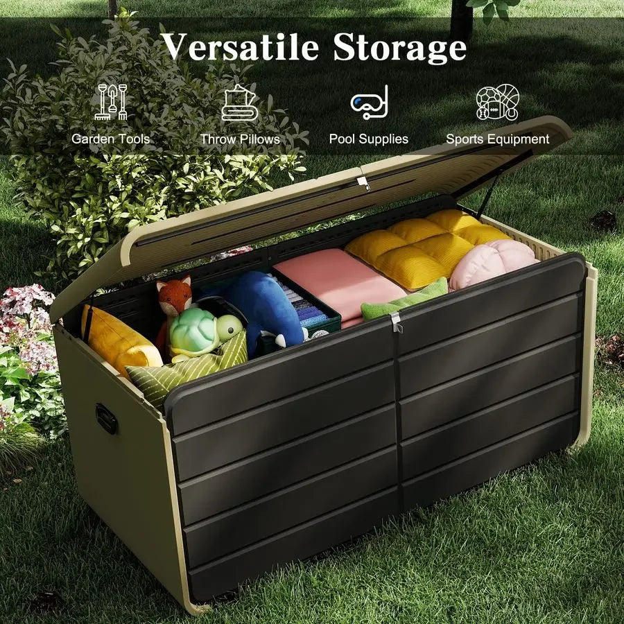 Resin Deck Box Outdoor Storage Waterproof Lockable Bin