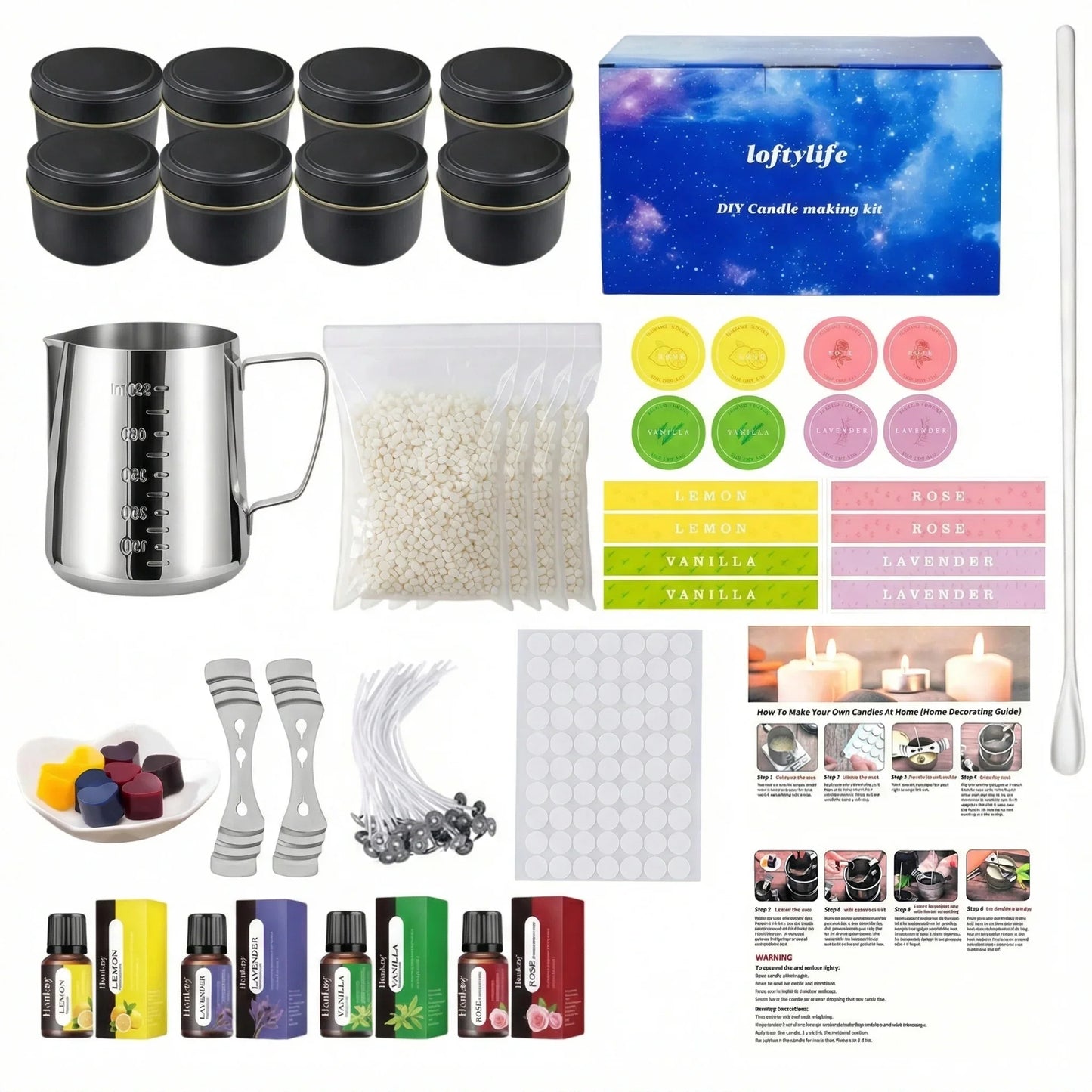 Loftylife Candle Making Kit With Beeswax And Essential Oils