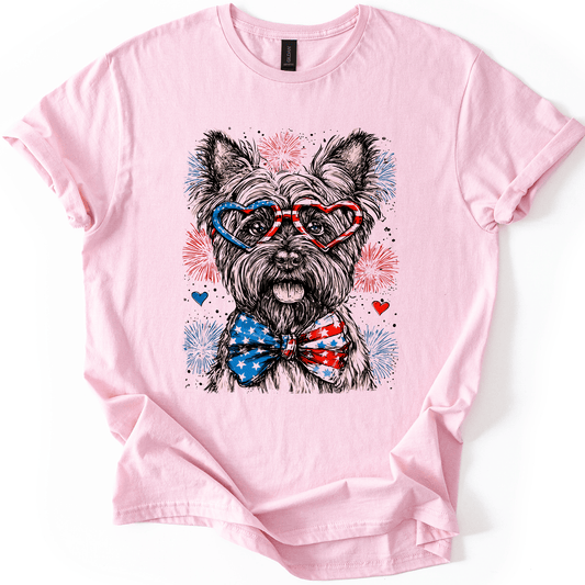 Scottish Terrier Patriotic Dog USA Fourth of July Flag Pride for Pet Lovers Graphic Tee