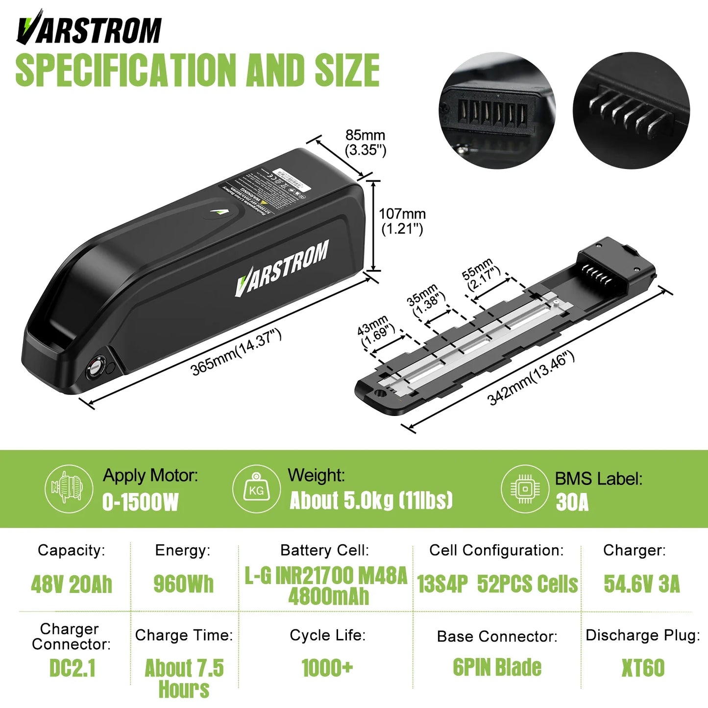 Hailong Max 48V 30Ah Ebike Battery Pack With 40A BMS