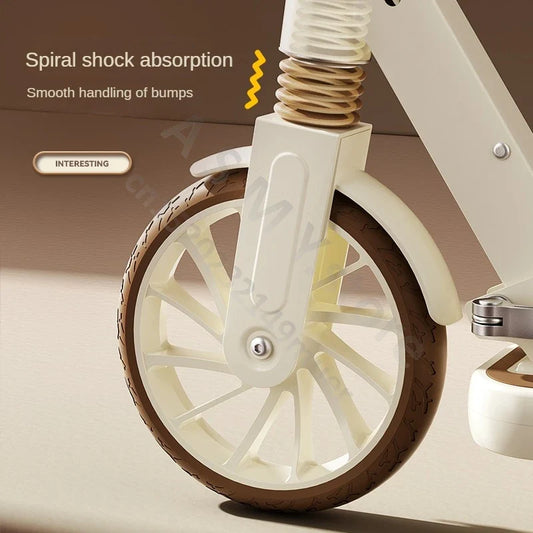 Children's Scooter, Foldable Bicycle, Large Children's Sliding Wheel, Campus Adult Two Wheel Scooter 5-15 years old