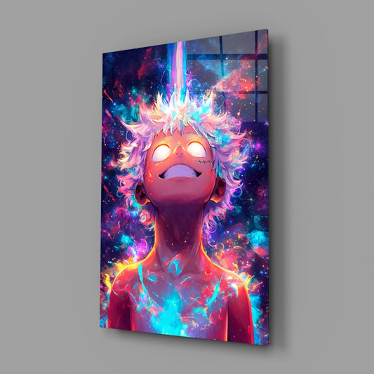 Cosmic Monkey D. Luffy Glass Wall Art || Designer Collection