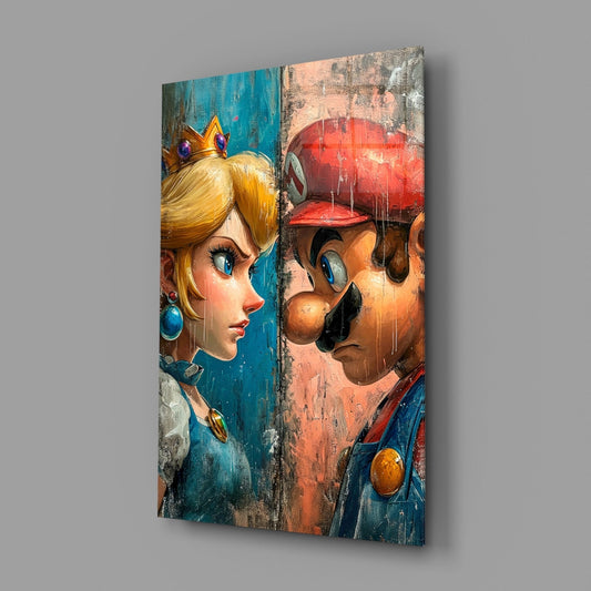 Mario and the Princess Glass Wall Art | Designer Collection