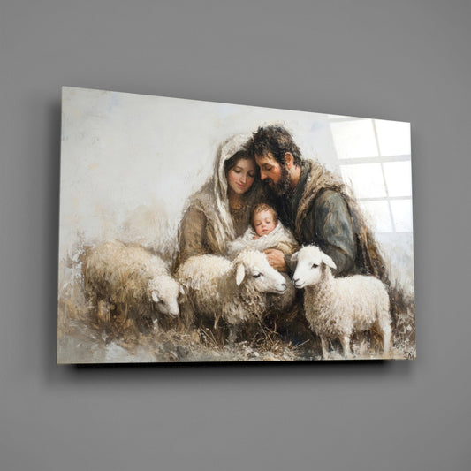 Holy Presence Glass Wall Art || Designer Collection