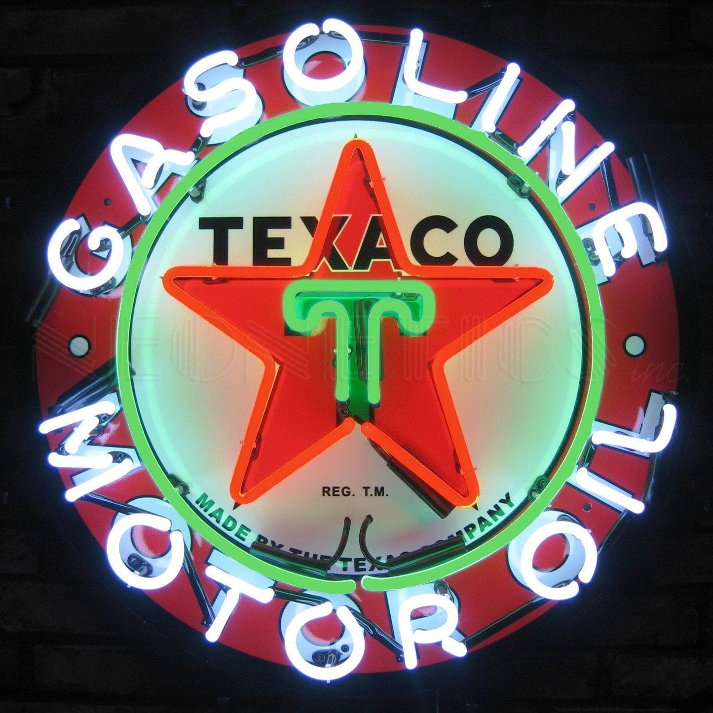 Texaco Gasoline and Motor Oil Neon Sign