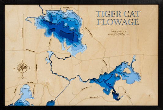 Upper and Lower Twin Lakes in the Tiger Cat Flowage in Sawyer County, Wisconsin