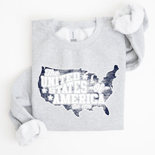 United States Of America Patriotic 4th Of July USA Flag Graphic Emblem Sweatshirt