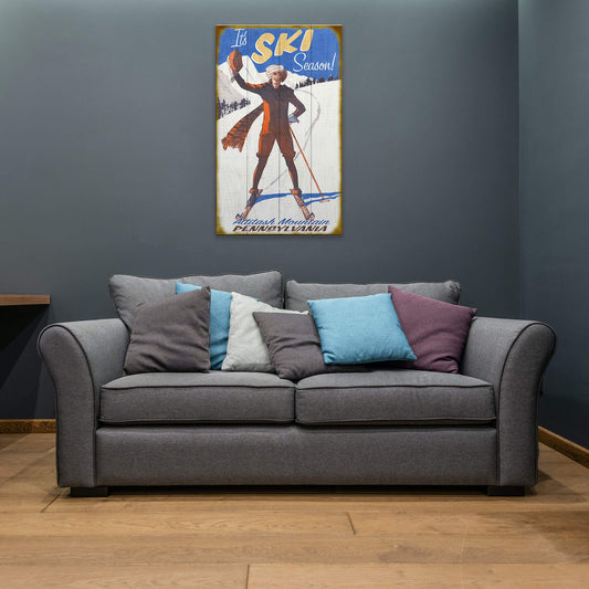 It's Ski Season - Wood & Metal Wall Art