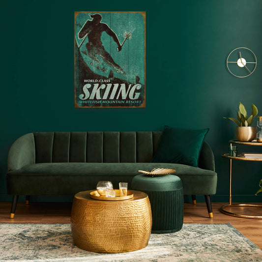 World Class Skiing - Wood & Metal Wall Art