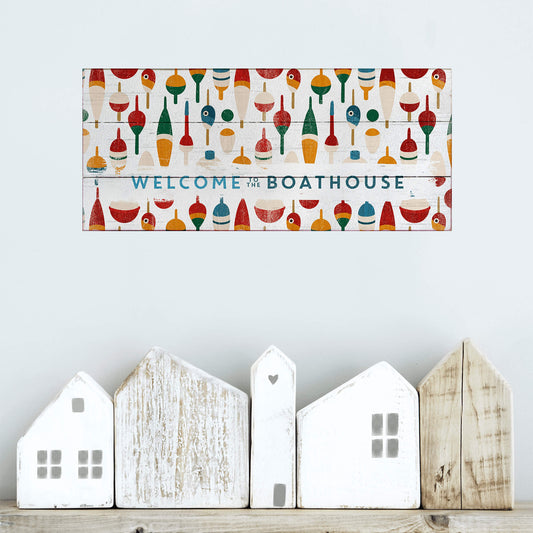 Welcome to the Boathouse: Generic Bobber - Wood & Metal Wall Art