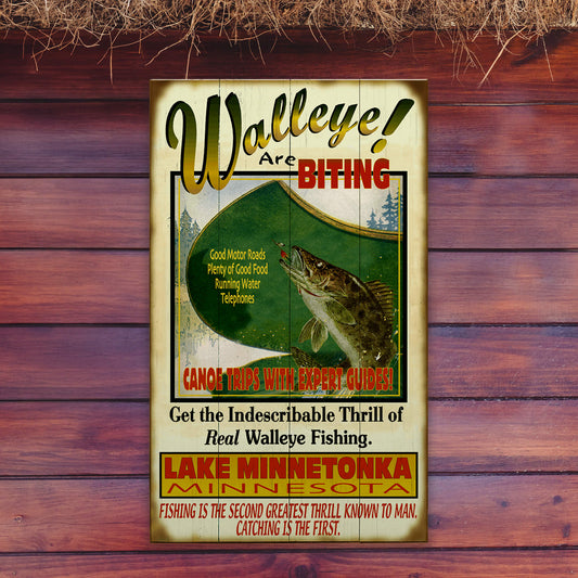 The Walleye are Biting! - Wood & Metal Wall Art