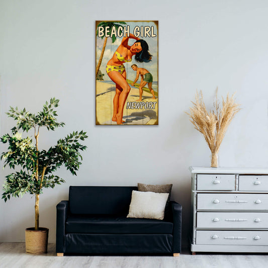 Beach Girl - Wood & Metal Wall Art