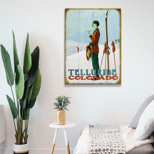 Take a Breather on the Slopes - Wood & Metal Wall Art