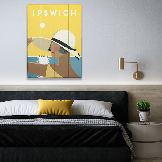 White Sunhat - Wood & Metal Wall Art