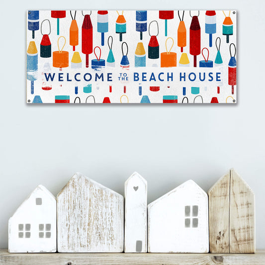 Beach House Buoy Welcome: Generic - Wood & Metal Wall Art