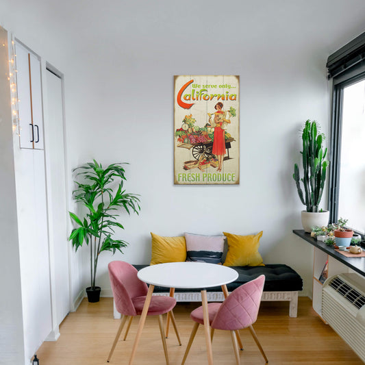 Fresh California Produce - Wood & Metal Wall Art