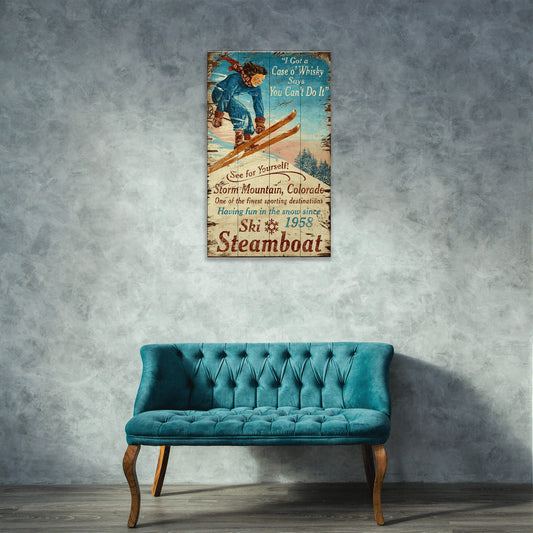 Ski Steamboat - Wood & Metal Wall Art