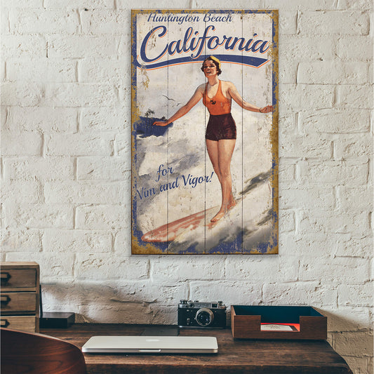 California Surfin - Wood & Metal Wall Art