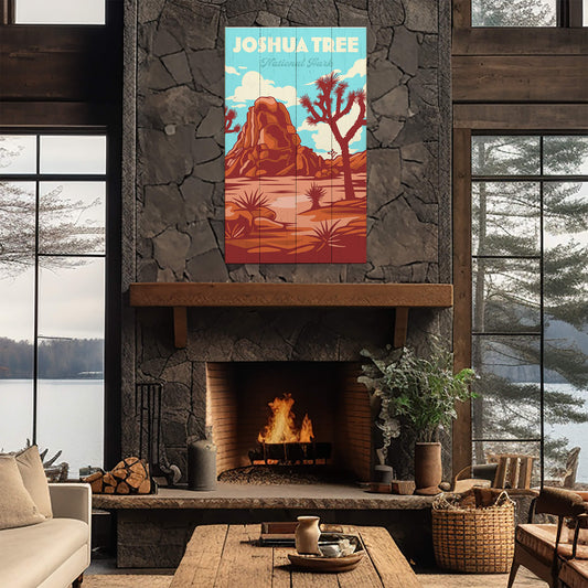 Iconic Joshua Tree National Park: Smooth Finish - Wood & Metal Wall Art
