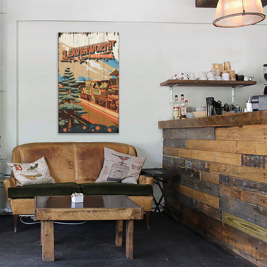 Leavenworth, Washington: Distressed Finish - Wood & Metal Wall Art