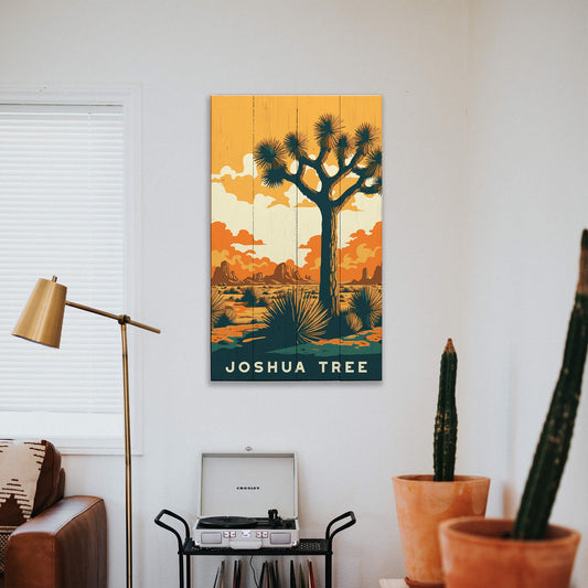 Sunset at Joshua Tree: Smooth Finish - Wood & Metal Wall Art
