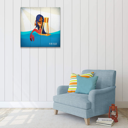Mermaid's Watch: Square - Wood & Metal Wall Art