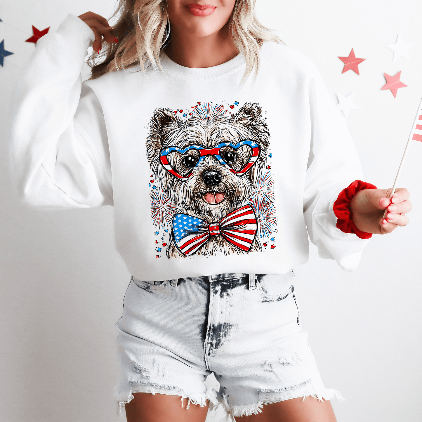 Westie Patriotic USA West Highland White Terrier 4th of July Pet Lover Sweatshirt