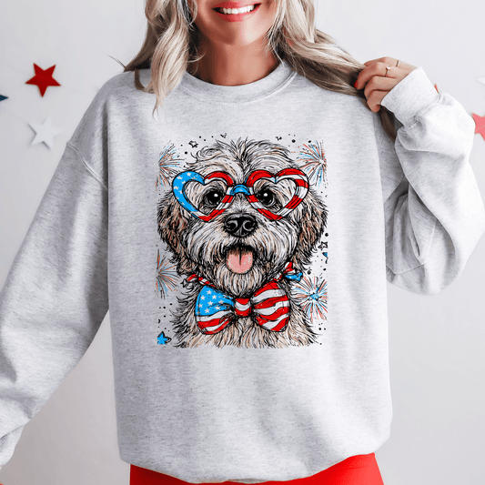 Wheaten Terrier Patriotic Dog USA America Pet Lover 4th Of July Pride Edition Sweatshirt