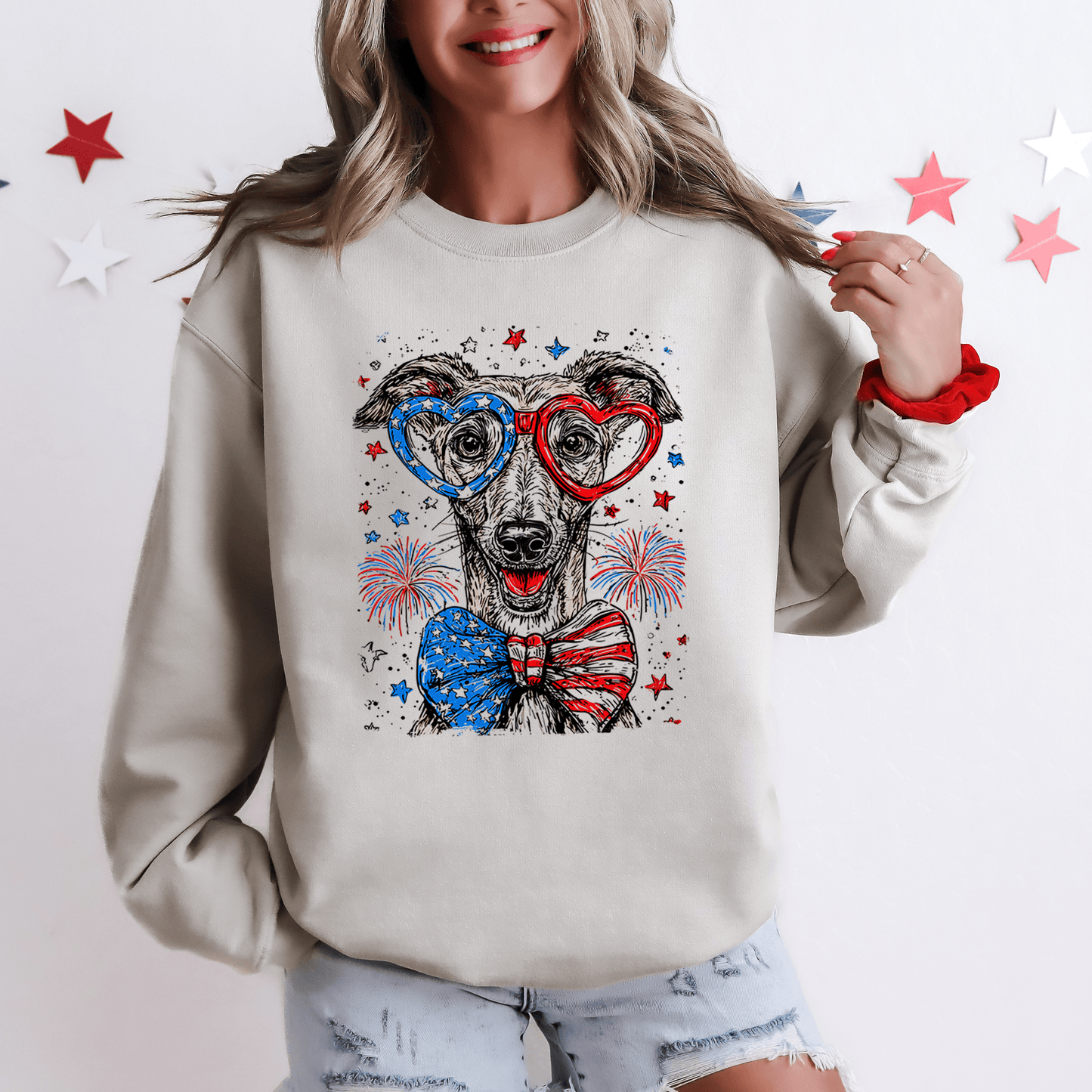 Whippet Patriotic Dog USA America Pet Lover 4th Of July All American Celebration Sweatshirt