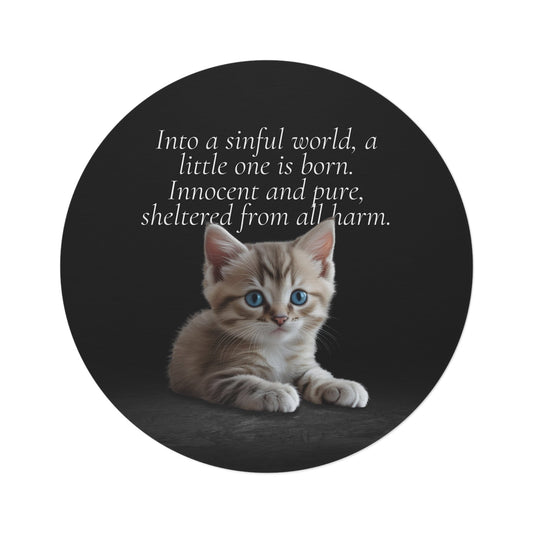 A little One is Born Round Rug for Cat Lovers