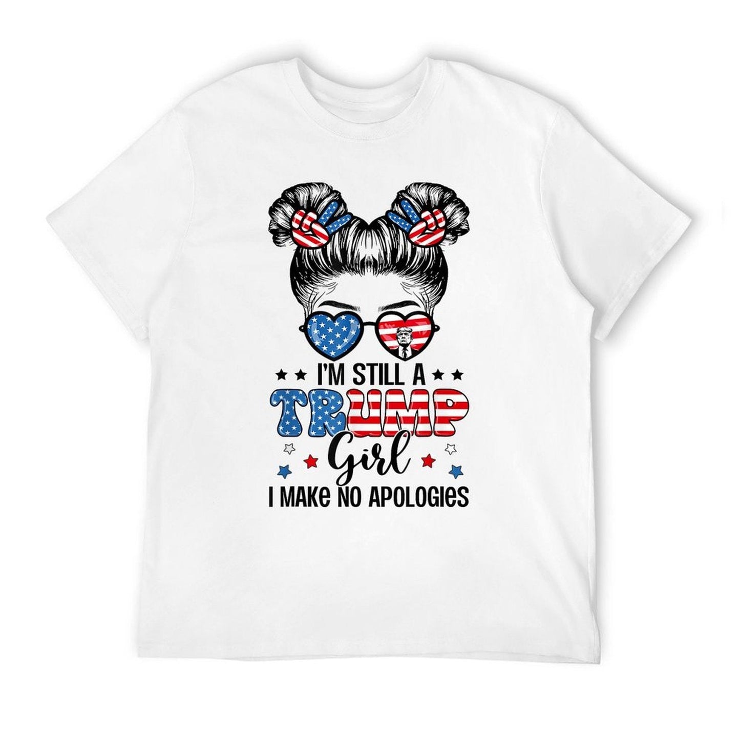 All American Trump Girl 4th Of July Messy Bun No Apologies Moisture-wicking T-Shirt