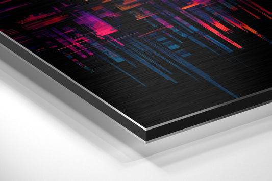 Abstract City Silhouette Brushed Aluminum Dibond Wall Art