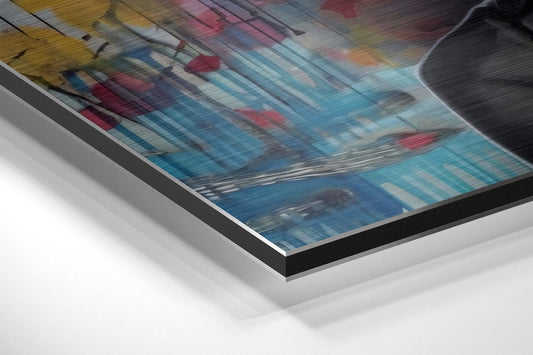 Woman Brushed Aluminum Dibond Wall Art