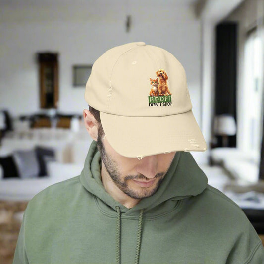 Adopt Don’t Shop Distressed Cap for Pet Lovers