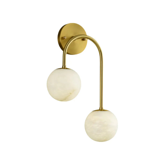 Alabaster Double Spherical U Shape Wall Lamp