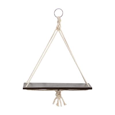 18" x 16" Hand Crafted Macrame Wall Hanging with Wooden Shelf